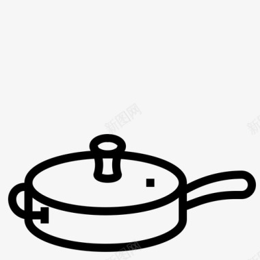 平底锅烹饪食物图标图标