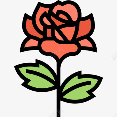 玫瑰摇滚11线性颜色图标图标