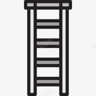 梯子结构65线性颜色图标图标