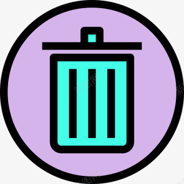 垃圾桶箭头和用户界面线颜色图标图标