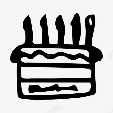 蛋糕生日蛋糕涂鸦图标图标