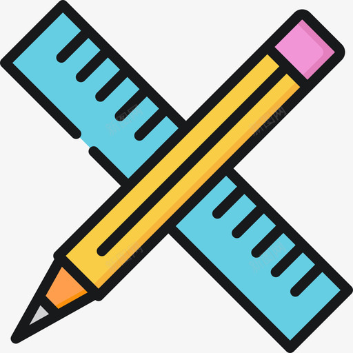 铅笔印刷28线颜色图标svg_新图网 https://ixintu.com 印刷 铅笔 颜色