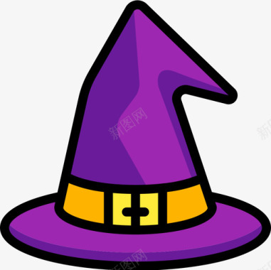 女巫帽万圣节115线性颜色图标图标