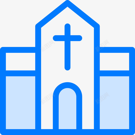 教堂所有圣徒日2蓝色图标svg_新图网 https://ixintu.com 所有圣徒日2 教堂 蓝色