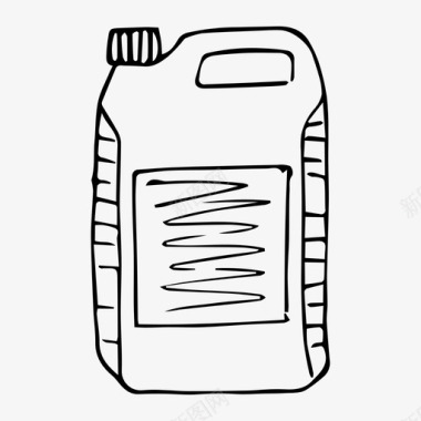 瓶子清洁剂素描图标图标