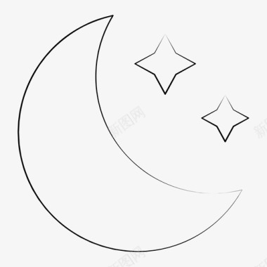 夜新月夜幕图标图标