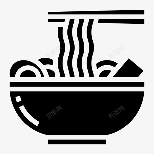 拉面碗食物图标svg_新图网 https://ixintu.com 拉面 日本固体 汤 碗 面条 食物