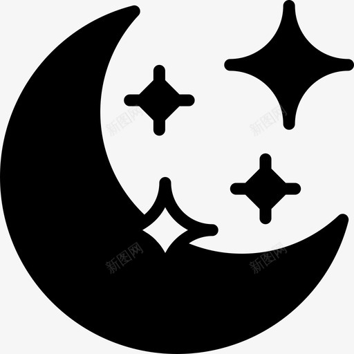 月亮占星术和符号学固体图标svg_新图网 https://ixintu.com 占星术和符号学 固体 月亮