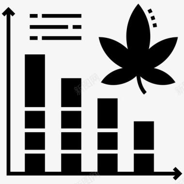 科学图表数据科学医用大麻图标图标
