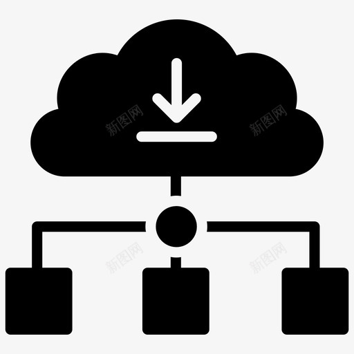 云数据云计算云托管图标svg_新图网 https://ixintu.com 云网 云计算 图标 托管 技术 数据 网络