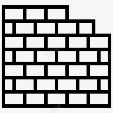 砖墙建筑材料图标图标
