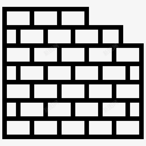 砖墙建筑材料图标svg_新图网 https://ixintu.com 中心线 工程 工程中心 建筑 材料 砖墙 结构