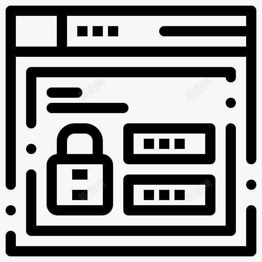 浏览器代码锁图标svg_新图网 https://ixintu.com feb web 代码 浏览器 界面 系列