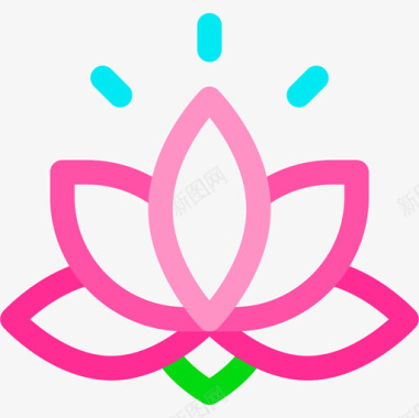 莲花泰国18线形颜色图标图标