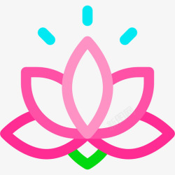 泰国莲花莲花泰国18线形颜色图标高清图片