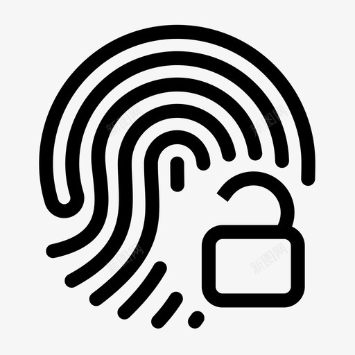 指纹解锁指纹隐私图标svg_新图网 https://ixintu.com 保护 安全 指纹 指纹解锁 隐私