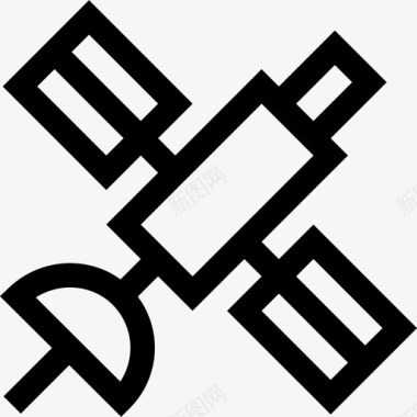 卫星互联网技术线性图标图标