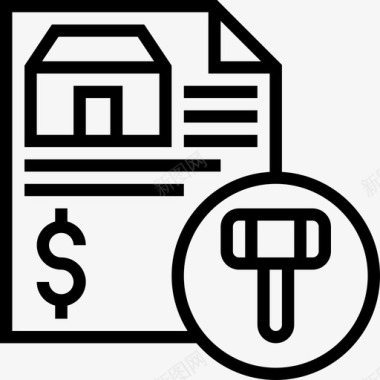 法官租赁房地产投资4线性图标图标