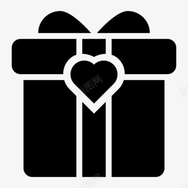 礼物盒子心形图标图标