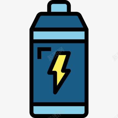 能量饮料能量21线性颜色图标图标