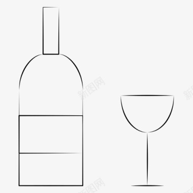 葡萄酒饮料瓶子图标图标