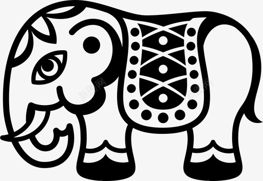 印度象仪式装饰图标svg_新图网 https://ixintu.com 亚洲文化 仪式 印度象 节日 装饰