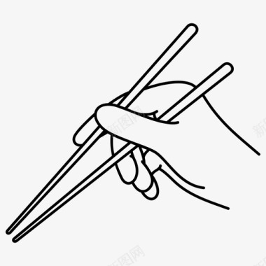 手拿日本筷子亚洲料理食物图标图标