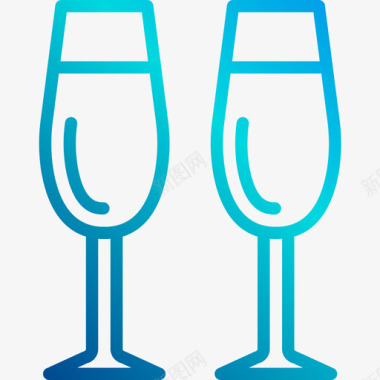 酒杯食品和饮料6线性梯度图标图标