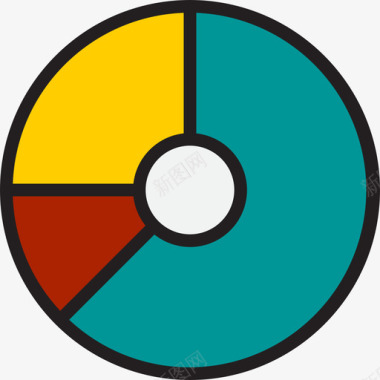 甜甜圈图表商务266线性颜色图标图标