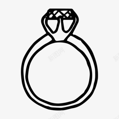 戒指素描婚礼图标图标