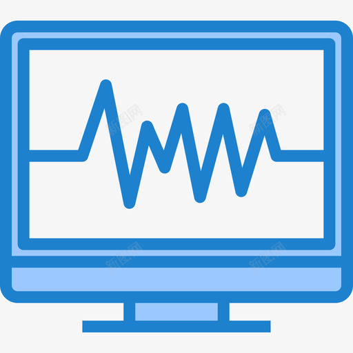 心电图保健32蓝色图标svg_新图网 https://ixintu.com 保健32 心电图 蓝色