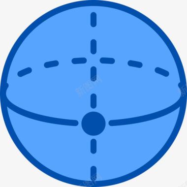 球体数学5蓝色图标图标