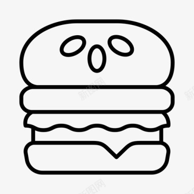 汉堡面包师面包店图标图标