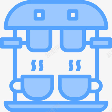 咖啡机咖啡56蓝色图标图标