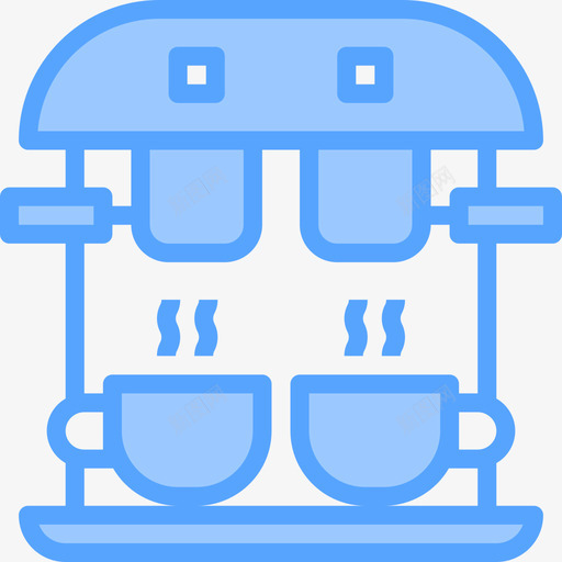 咖啡机咖啡56蓝色图标svg_新图网 https://ixintu.com 咖啡56 咖啡机 蓝色