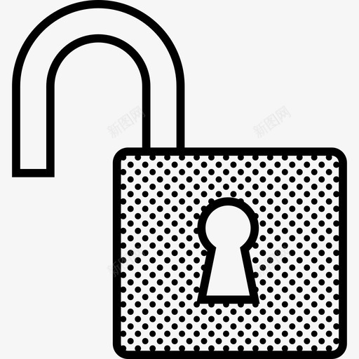 挂锁打开解锁不安全图标svg_新图网 https://ixintu.com 不安全 挂锁打开 虚线挂锁 解锁