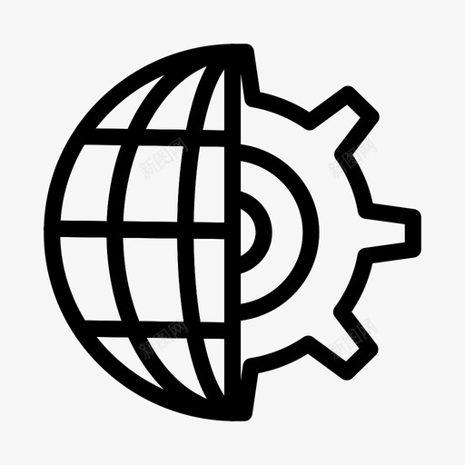 齿轮商务地球仪图标svg_新图网 https://ixintu.com 商业元素和符号隐喻 商务 地球仪 背景 齿轮