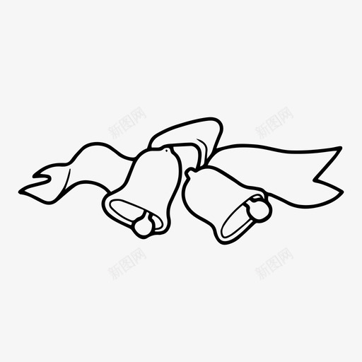 铃铛丝带图标svg_新图网 https://ixintu.com 丝带 铃铛