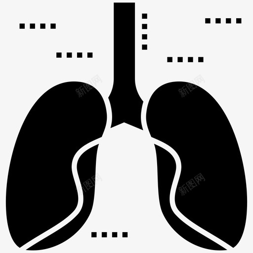肺身体部分人体生物学图标svg_新图网 https://ixintu.com 人体器官 人体生物学 医用大麻字形图标 呼吸器官 器官 细胞 肺 身体部分