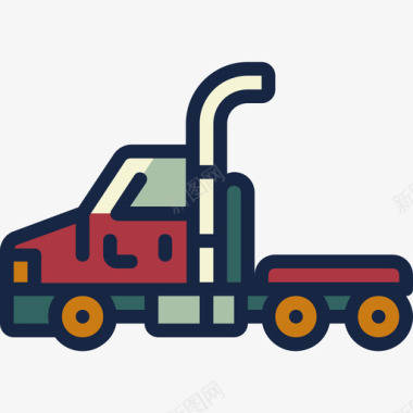 拖车运输120线性颜色图标图标
