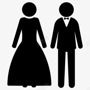 婚礼夫妻丈夫图标图标