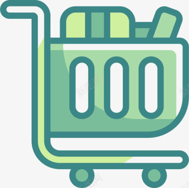 购物车购物和商店6双色调图标图标
