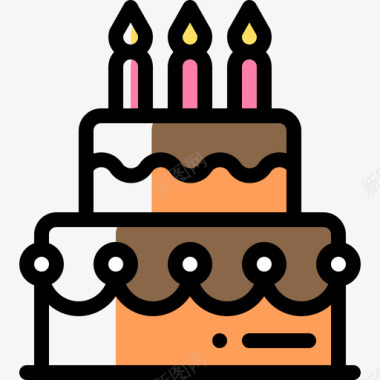 生日蛋糕生日60颜色省略图标图标