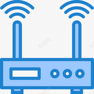Wifi54技术蓝色图标图标