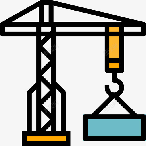 起重机结构68线性颜色图标svg_新图网 https://ixintu.com 线性颜色 结构68 起重机