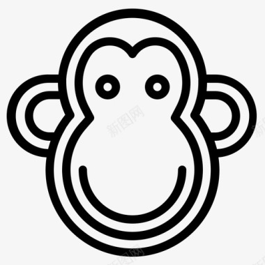 猴子中国文化图标图标