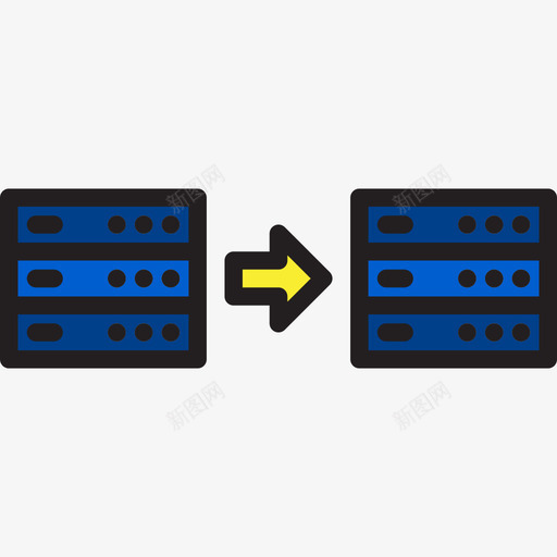 数据传输数据库和云3线颜色图标svg_新图网 https://ixintu.com 数据传输 数据库 颜色