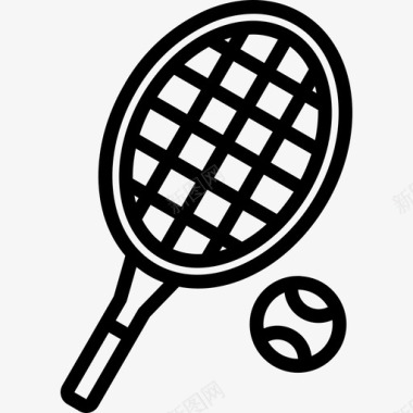 网球运动61直线型图标图标
