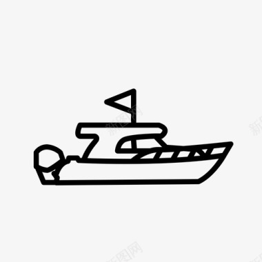 摩托艇帆船船图标图标