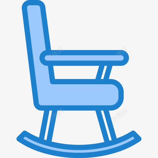 摇椅家具和家用27蓝色图标svg_新图网 https://ixintu.com 家具 家用 摇椅 蓝色